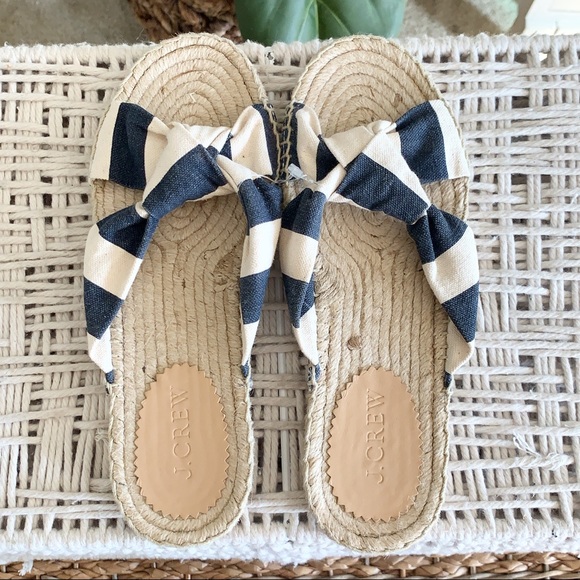 J.Crew Knotted Espadrilles Striped Slides - Picture 5 of 7